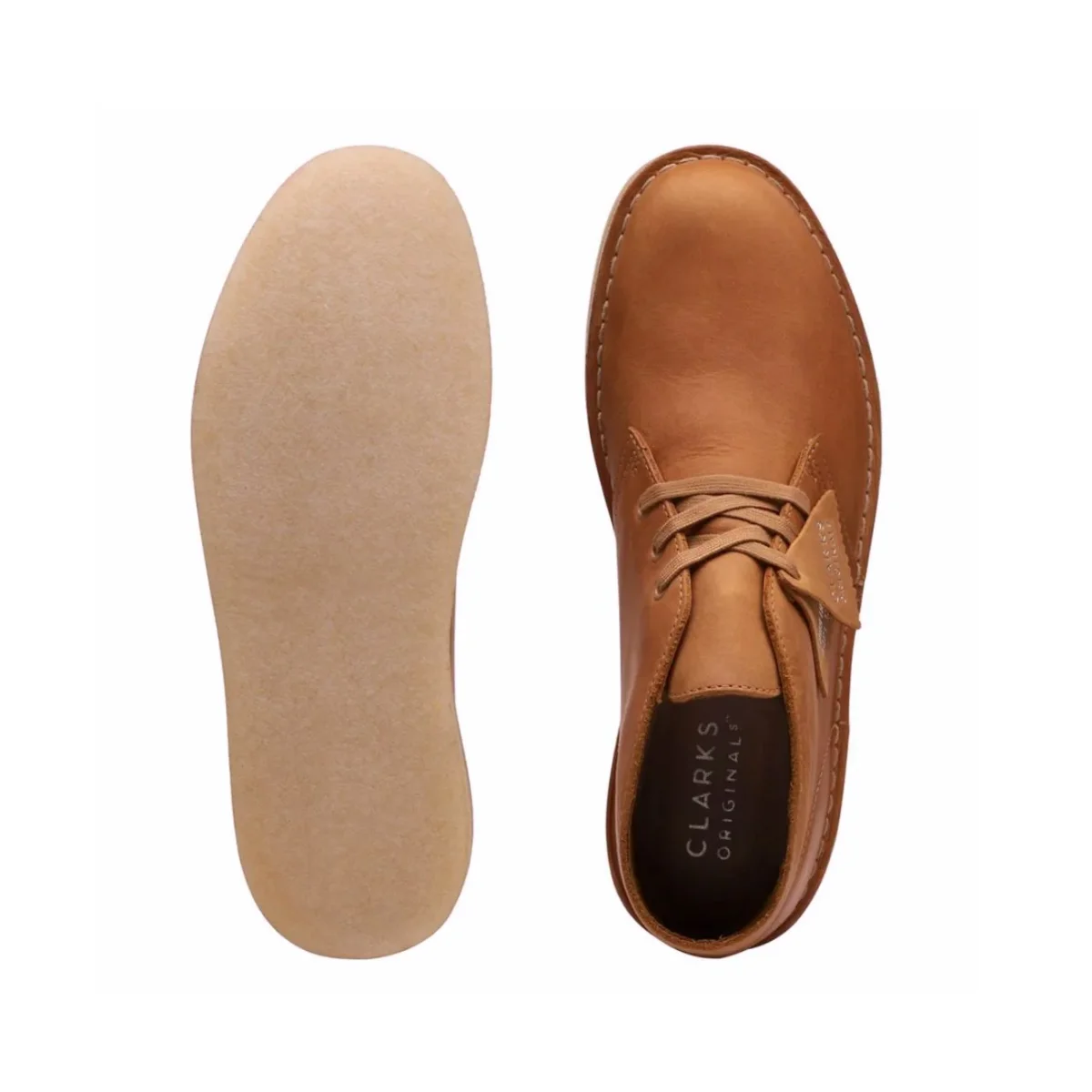 Q7126 Bota Hombre Clarks Originals Desert Coal Tan Piel - Imagen 2