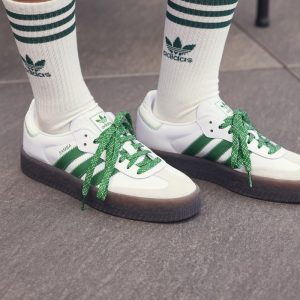 Q7631 adidas Sambae Cloud White and Green